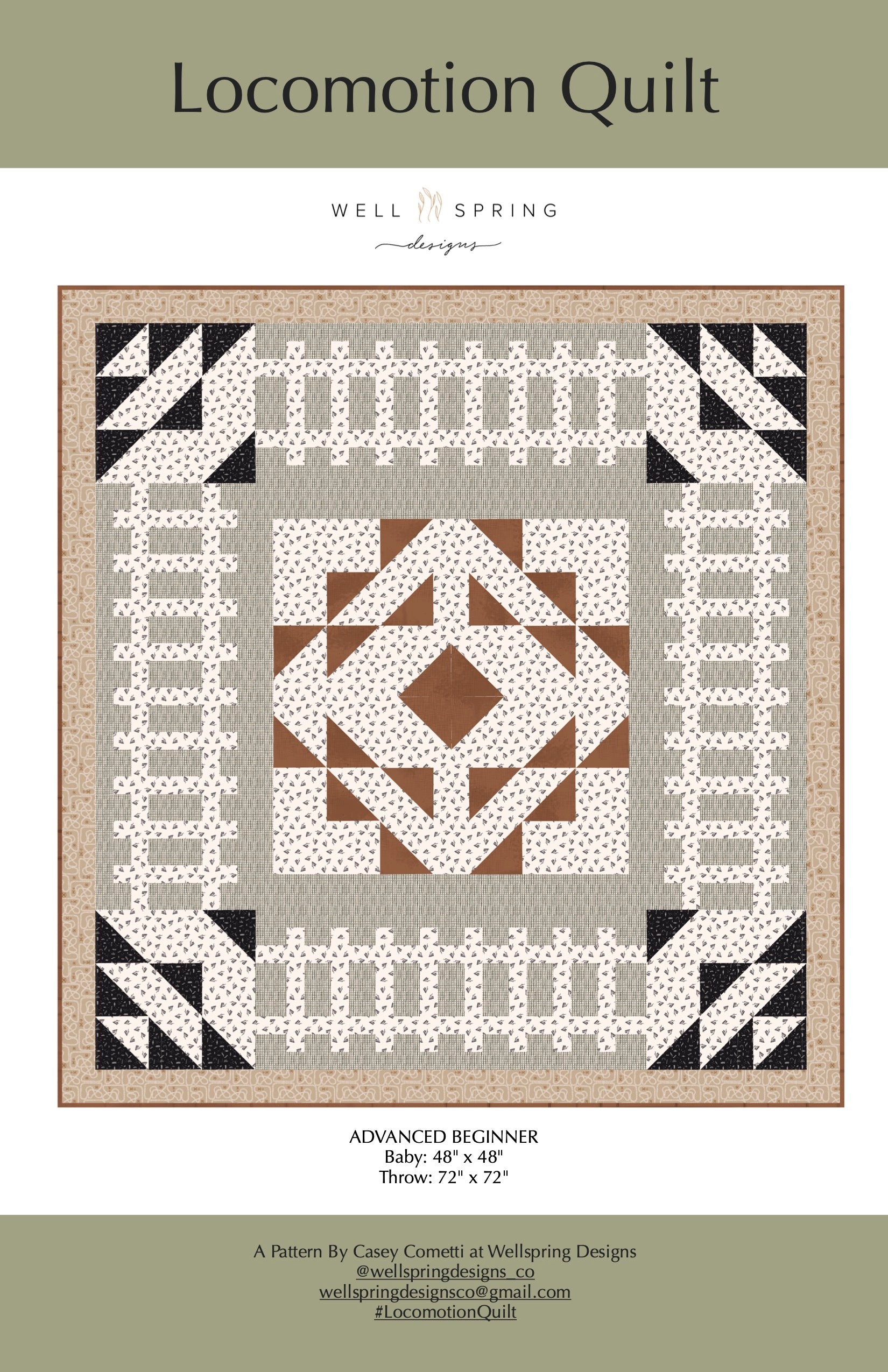 Locomotion Quilt - Paper Pattern – Wellspring Designs