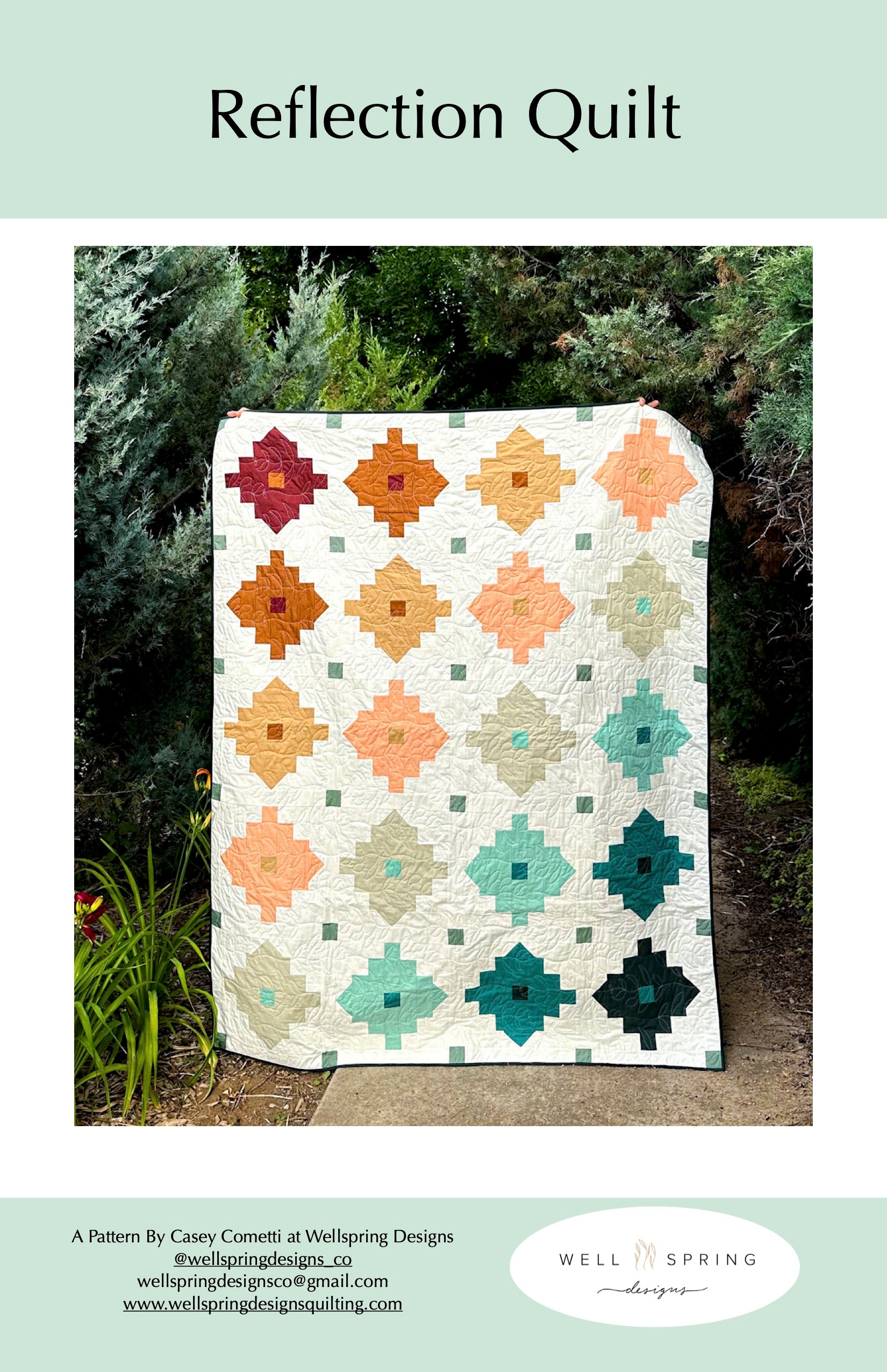 Reflection Pattern Design Textiles Reflection Quilt - Paper Pattern – Wellspring Designs