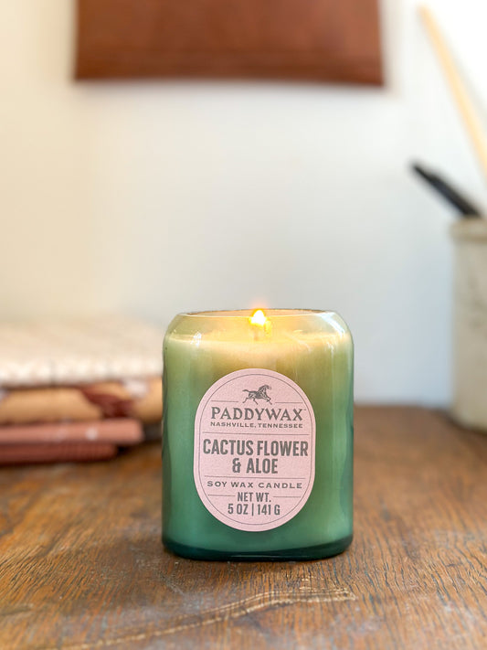 Cactus flower and aloe candle