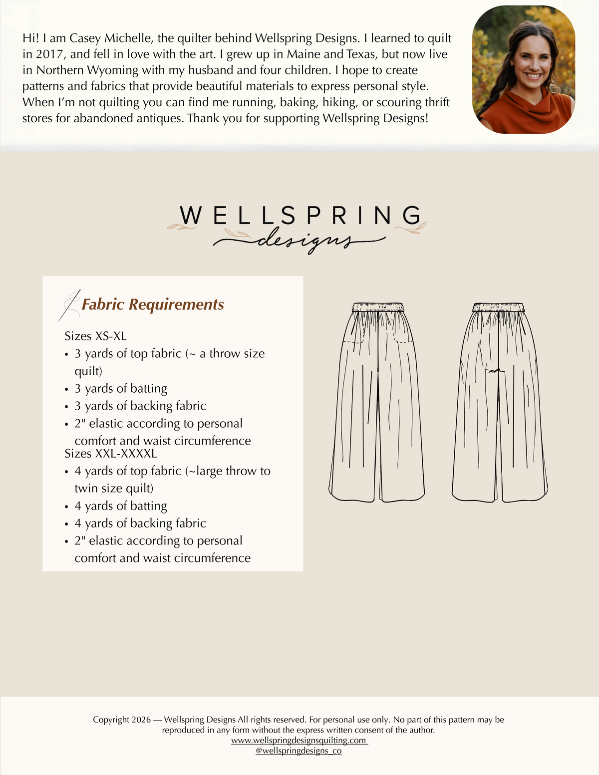 Quilted Lounge Pants - Digital Sewing Pattern